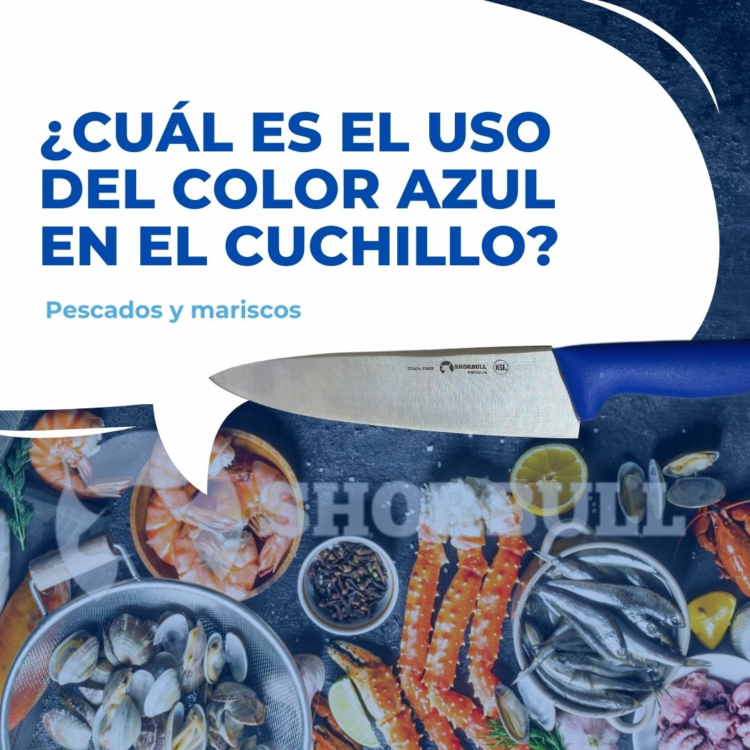 Kit de 3 cuchillos para Chef  10 inch Hoja Acero Inoxidable Mango Ergonómico Color Azul, rojo y blanco Shorbull 
