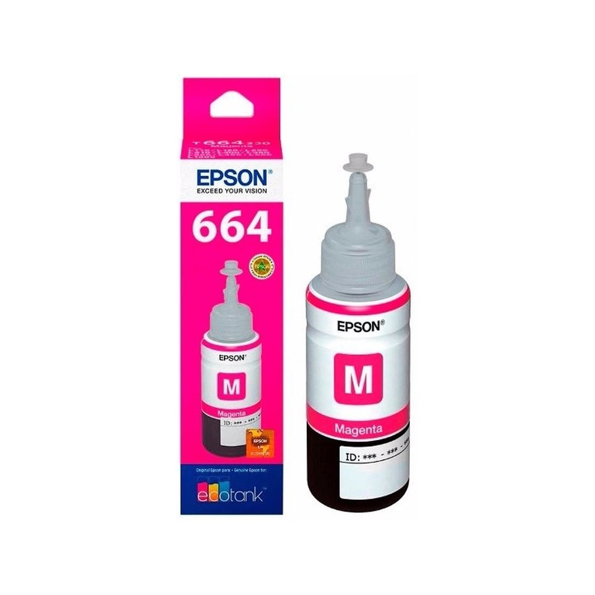 Tanque de Tinta EcoTank Epson 664 Magenta 70ml impresora tinta botella color cartucho multifunciona