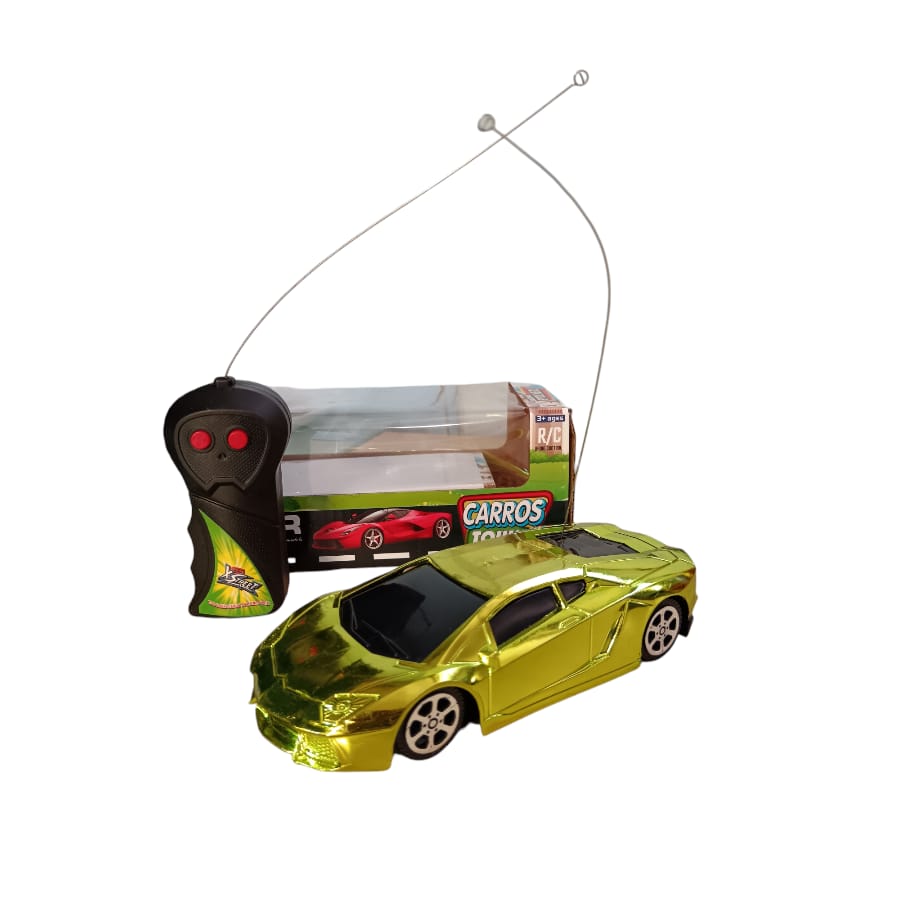 Carro Rc Juguete chico escala 1:24 Juguete Luz Sonido Arcoíris Carreras Verde Metal