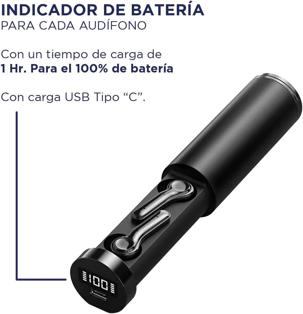 JH HOKINS Audífonos con Micrófono, Compatible con Asistente Siri, Alexa, Google, Bluetooth 5.3 con Control Táctil, Auriculares con Estuche de Carga, 13 Horas de Uso