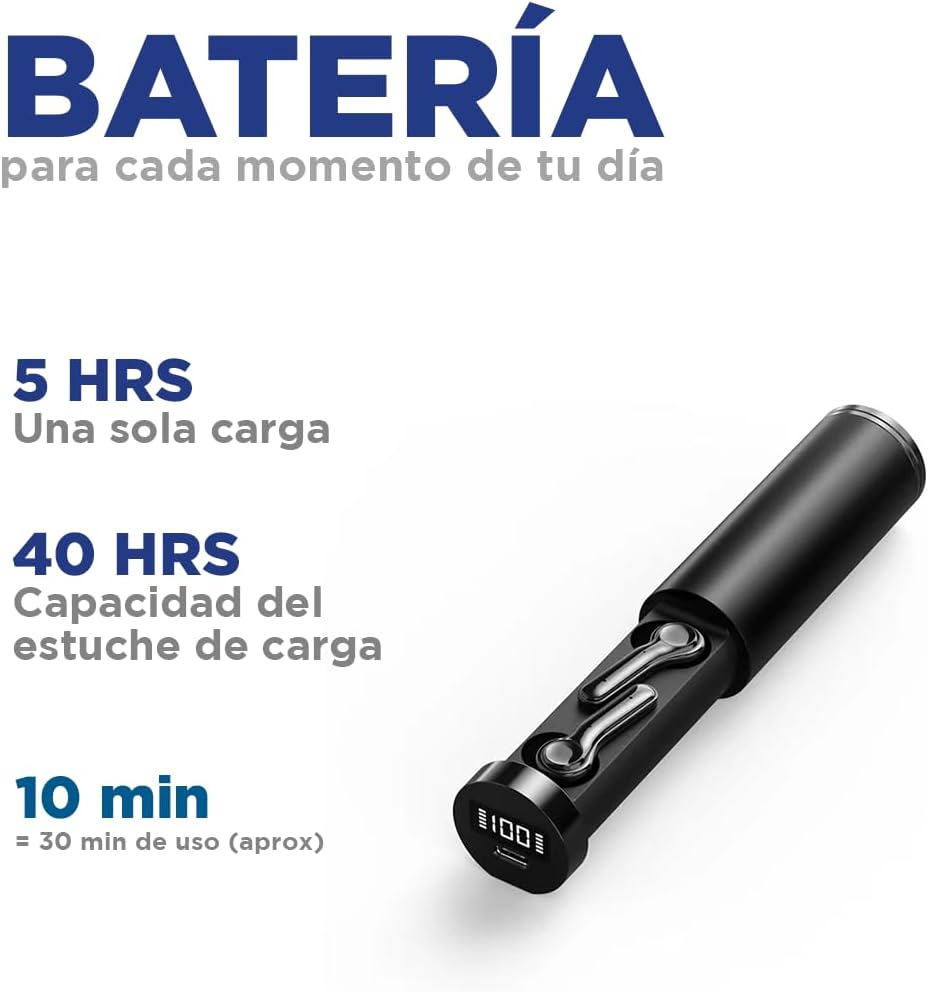 JH HOKINS Audífonos con Micrófono, Compatible con Asistente Siri, Alexa, Google, Bluetooth 5.3 con Control Táctil, Auriculares con Estuche de Carga, 13 Horas de Uso
