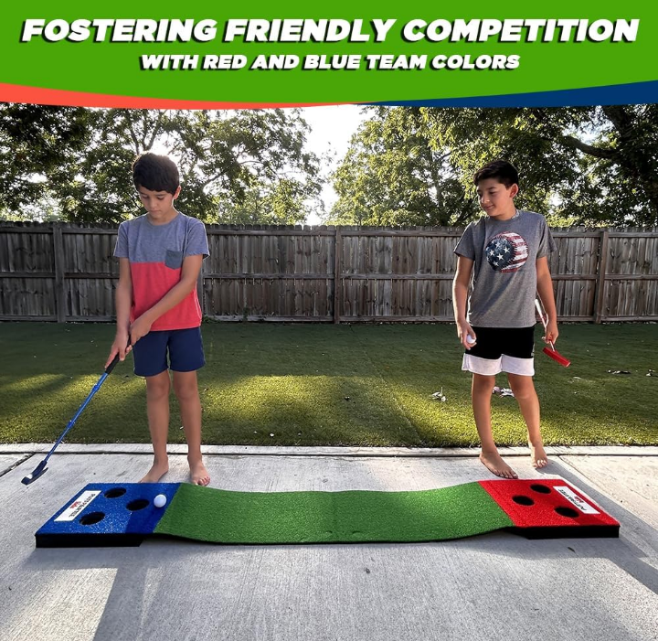 Juego de golf portátil infantil ajustable pelota real