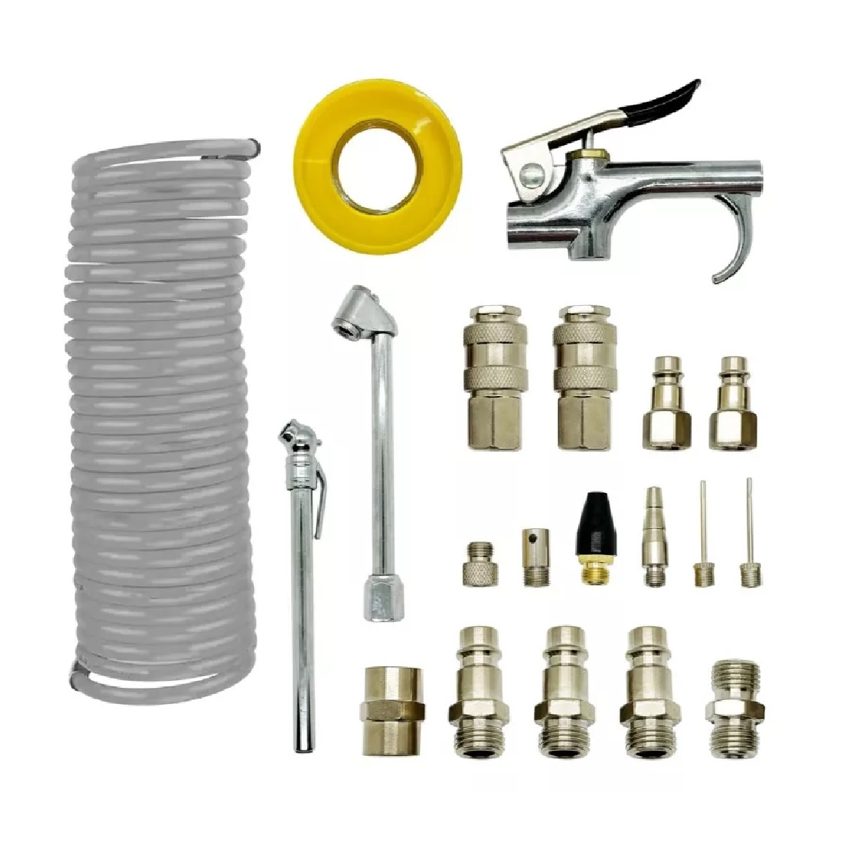 Kit Accesorios Aire Para Compresor Con Manguera 20 Piezas