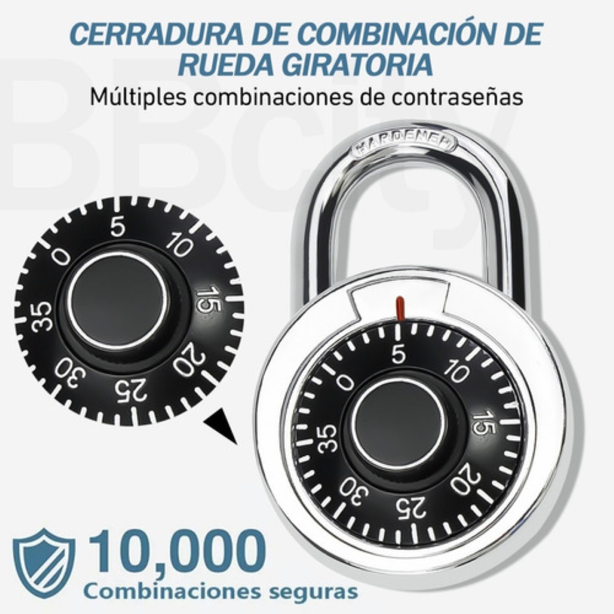 Candado De Combinación 50 Mm Con Combinación Lock Blanco 1 Pieza