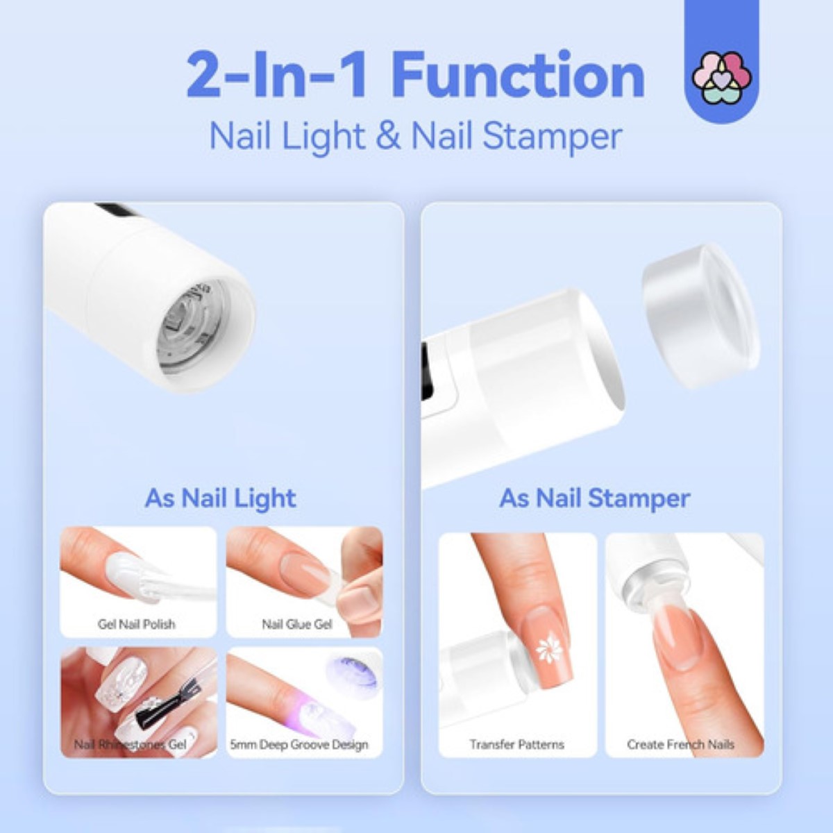 Mini Portátil Lámpara Uv Led Uñas Usb Recargable Blanca