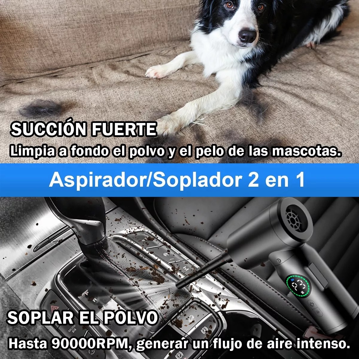 Soplador De Aire Comprimido Eléctrico Aspiradora Inalámbrica