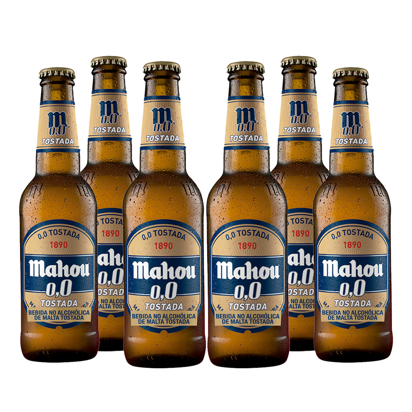 Six Bebida No Alcohólica de Malta Mahou 0,0 Tostada 330ml