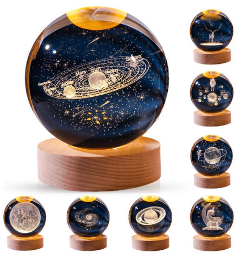 Esfera de Cristal Luminosa 3D Luna – Un Toque de Encanto en tu Decoración