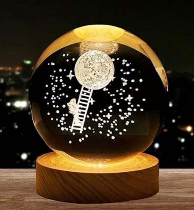 Alcanza las Estrellas – Esfera de Cristal 3D con Astronauta y Luz