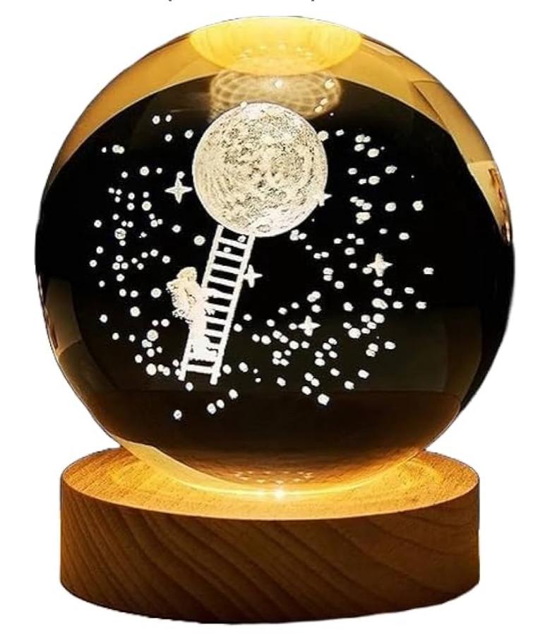Alcanza las Estrellas – Esfera de Cristal 3D con Astronauta y Luz
