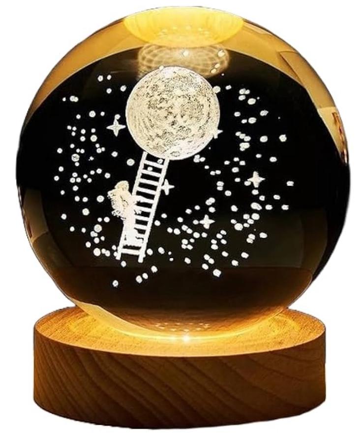 Alcanza las Estrellas – Esfera de Cristal 3D con Astronauta y Luz