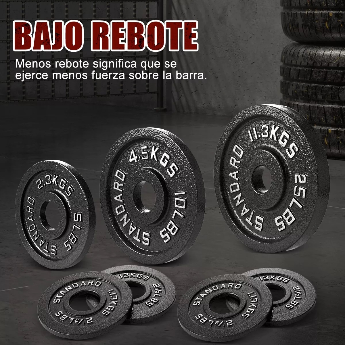 Kit De 5 Discos Para Barra / Mancuernas,2.5lb,5lb,10lb,25lb