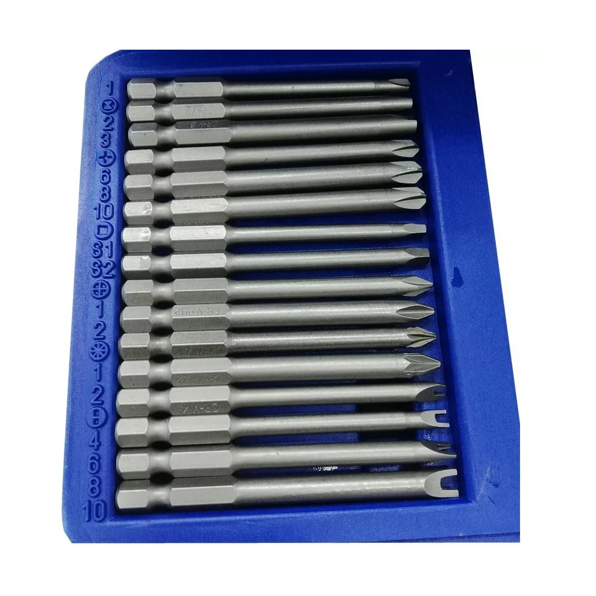 kit 50 Brocas Magnéticas Hexagonales Extralarga 1/4 75 mm para Destornillador Taladro