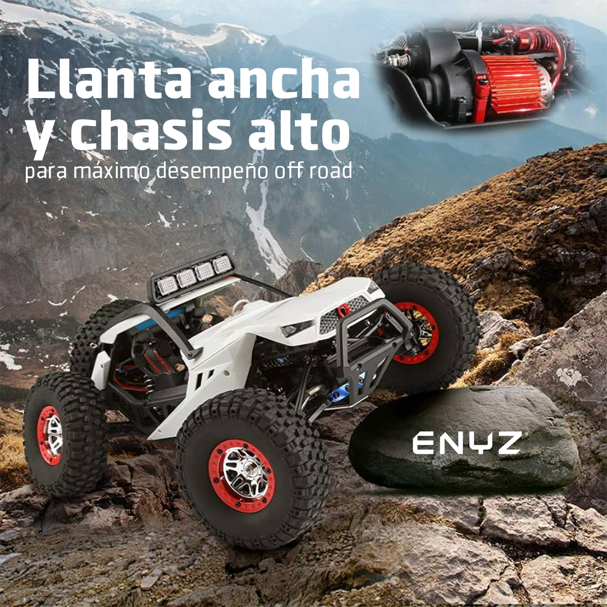 Carro A Control Remoto Carro 4x4 Jeep Buggy Razer Rc Wltech 12429 - 40 Km/h - 4x4 Color blanco