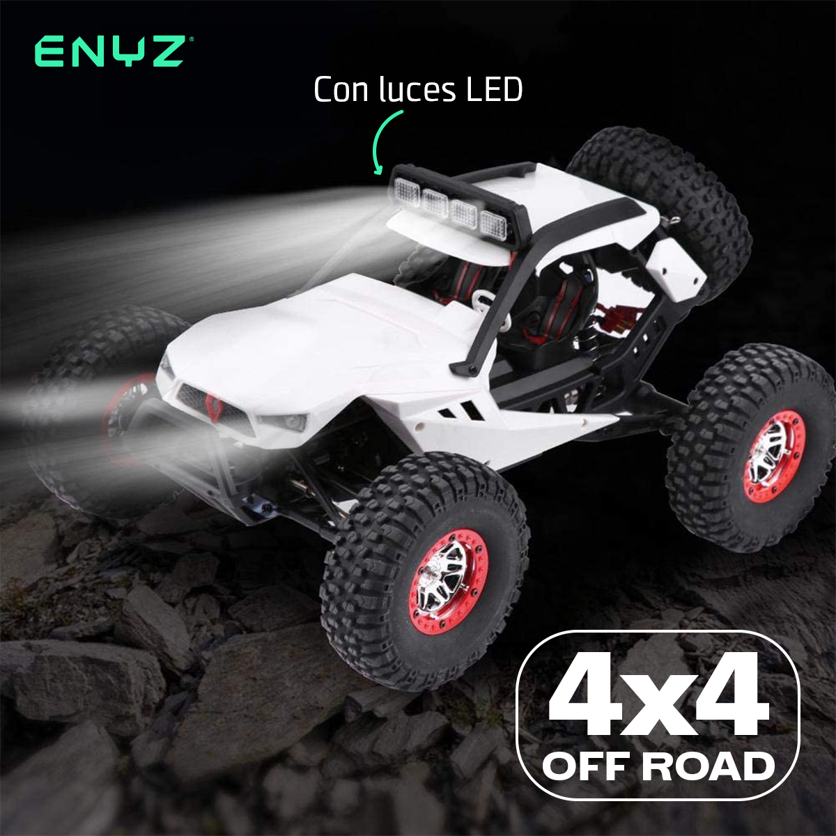 Carro A Control Remoto Carro 4x4 Jeep Buggy Razer Rc Wltech 12429 - 40 Km/h - 4x4 Color blanco