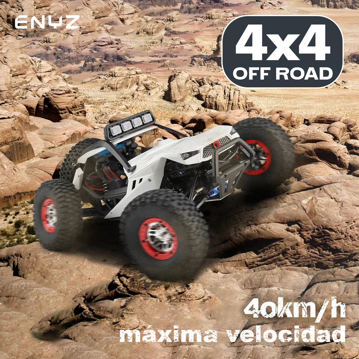 Carro A Control Remoto Carro 4x4 Jeep Buggy Razer Rc Wltech 12429 - 40 Km/h - 4x4 Color blanco