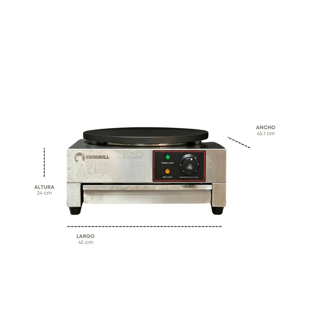 Crepera Industrial eléctrica 22 inch Shorbull Placa Antiadherente Control Temperatura