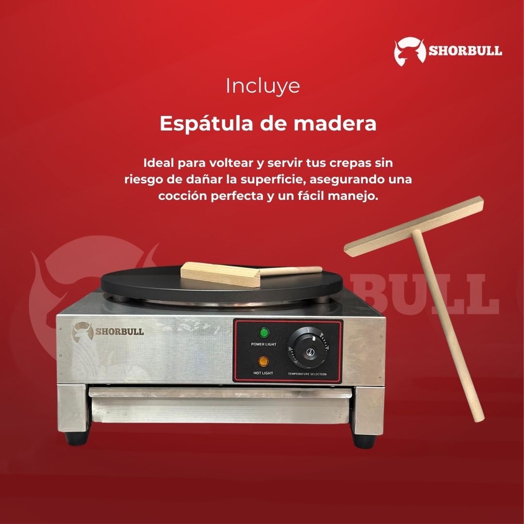 Crepera Industrial eléctrica 22 inch Shorbull Placa Antiadherente Control Temperatura