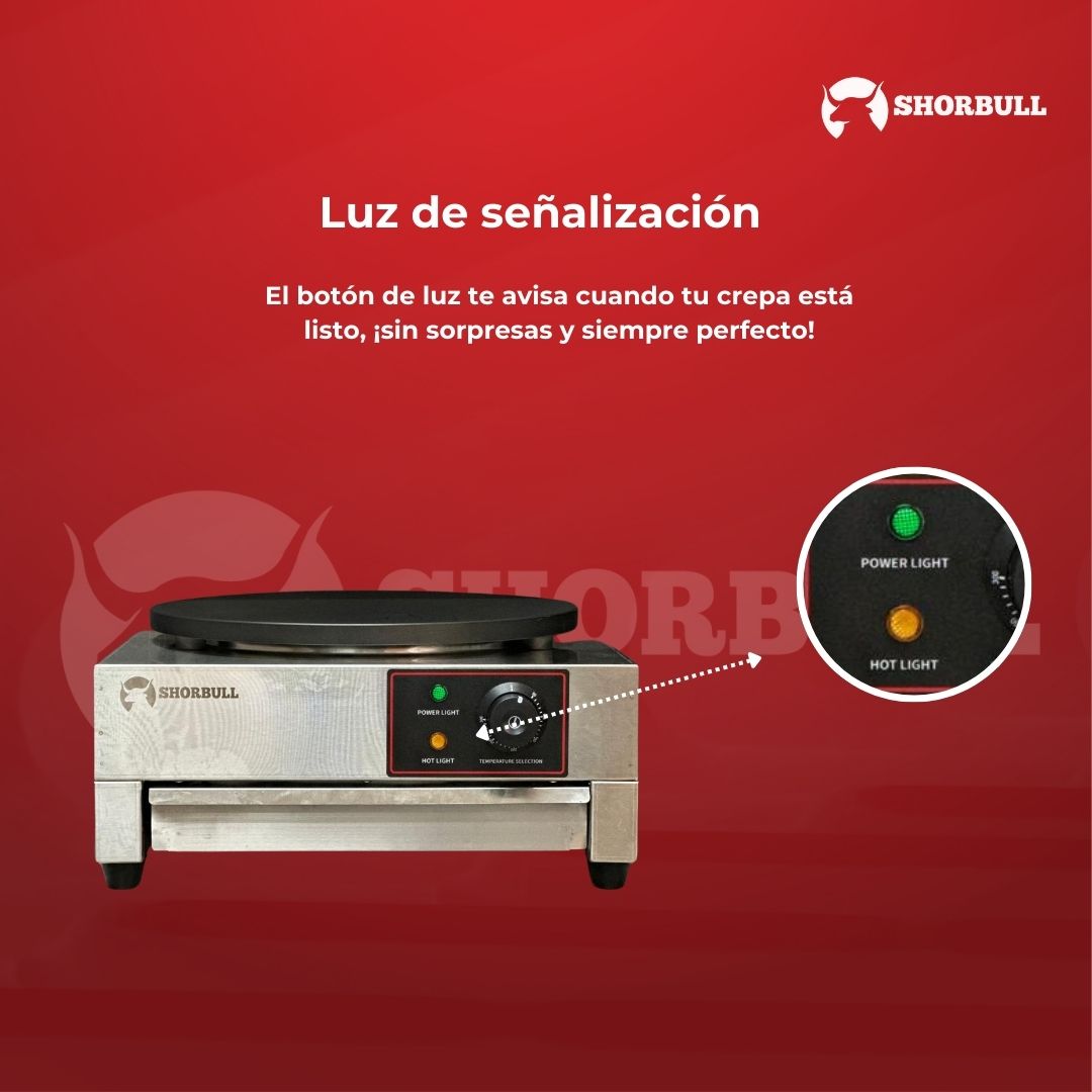 Crepera Industrial eléctrica 22 inch Shorbull Placa Antiadherente Control Temperatura