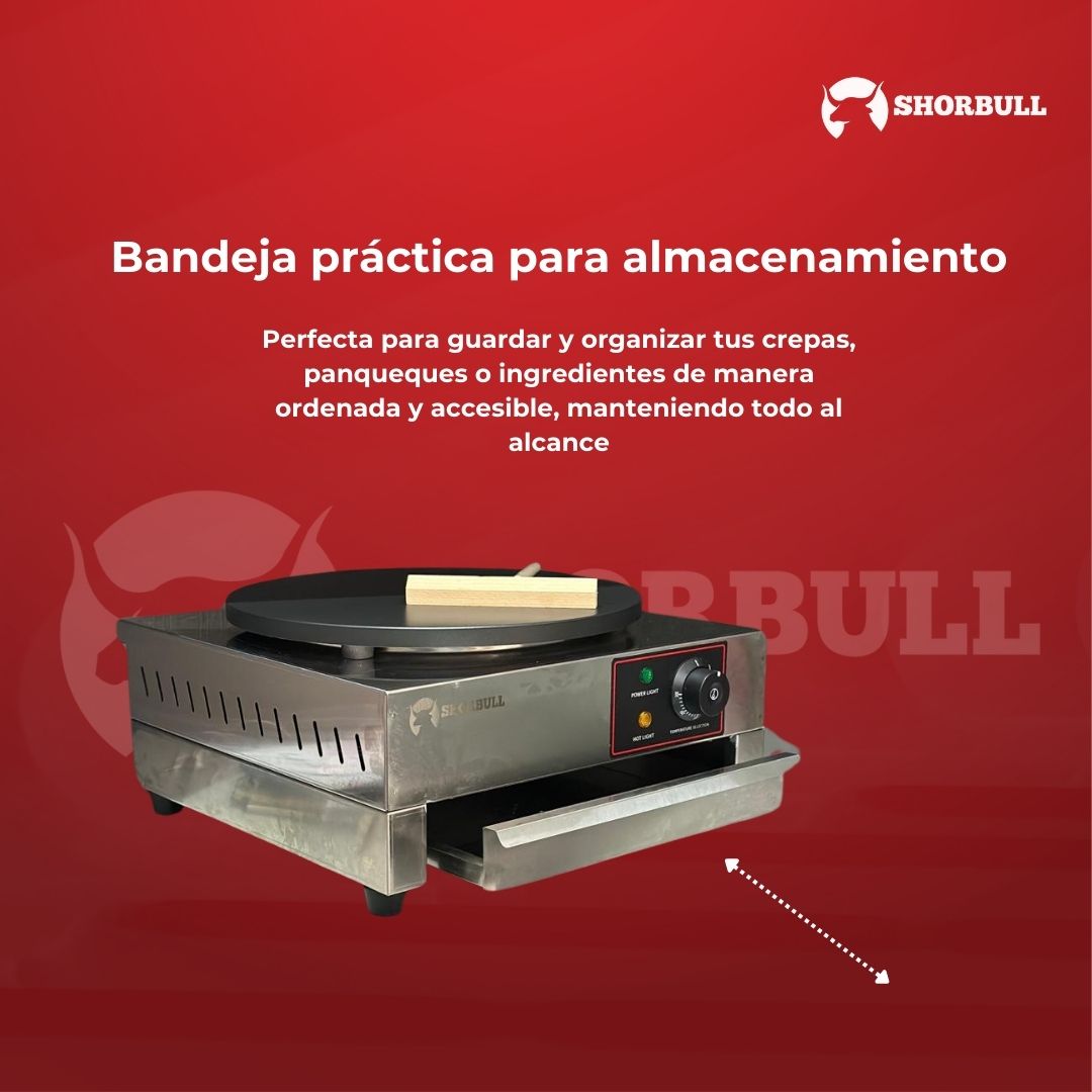 Crepera Industrial eléctrica 22 inch Shorbull Placa Antiadherente Control Temperatura