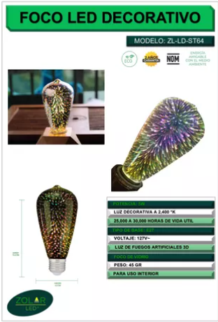Foco Decorativo De Led 5w Fireworks (pack C/2 Pzas) 
