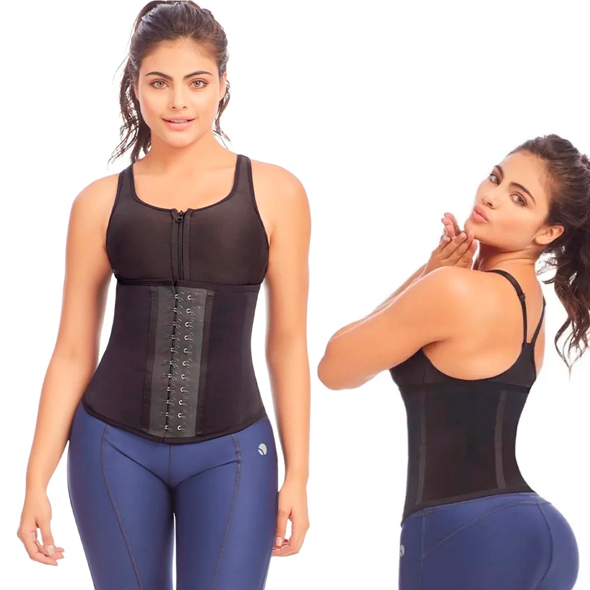 Fajas Colombianas Cinturilla Moldeadora De figura, Cinturilla Latex Reductora De Medidas, Faja Colombiana Afina Cintura Animal Print Mujer Con Broches Alta Compresion