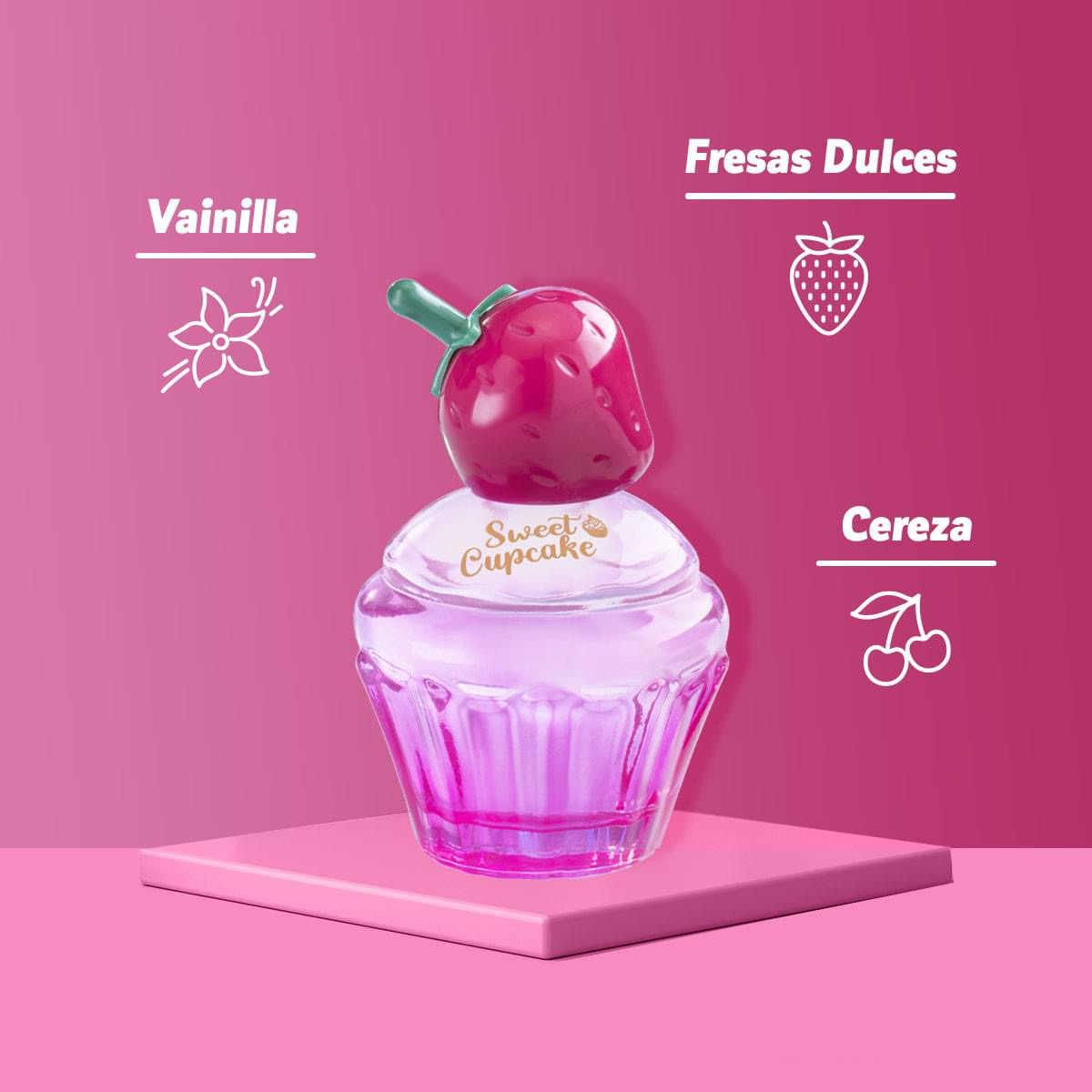 SWEET CUPCAKE PERFUME PARA NIÑA FRAGANCIA INFANTIL HERMOSO ENVASE PARA EL TOCADOR EL PREFERIDO DE LAS NIÑAS Y ADOLESCENTES