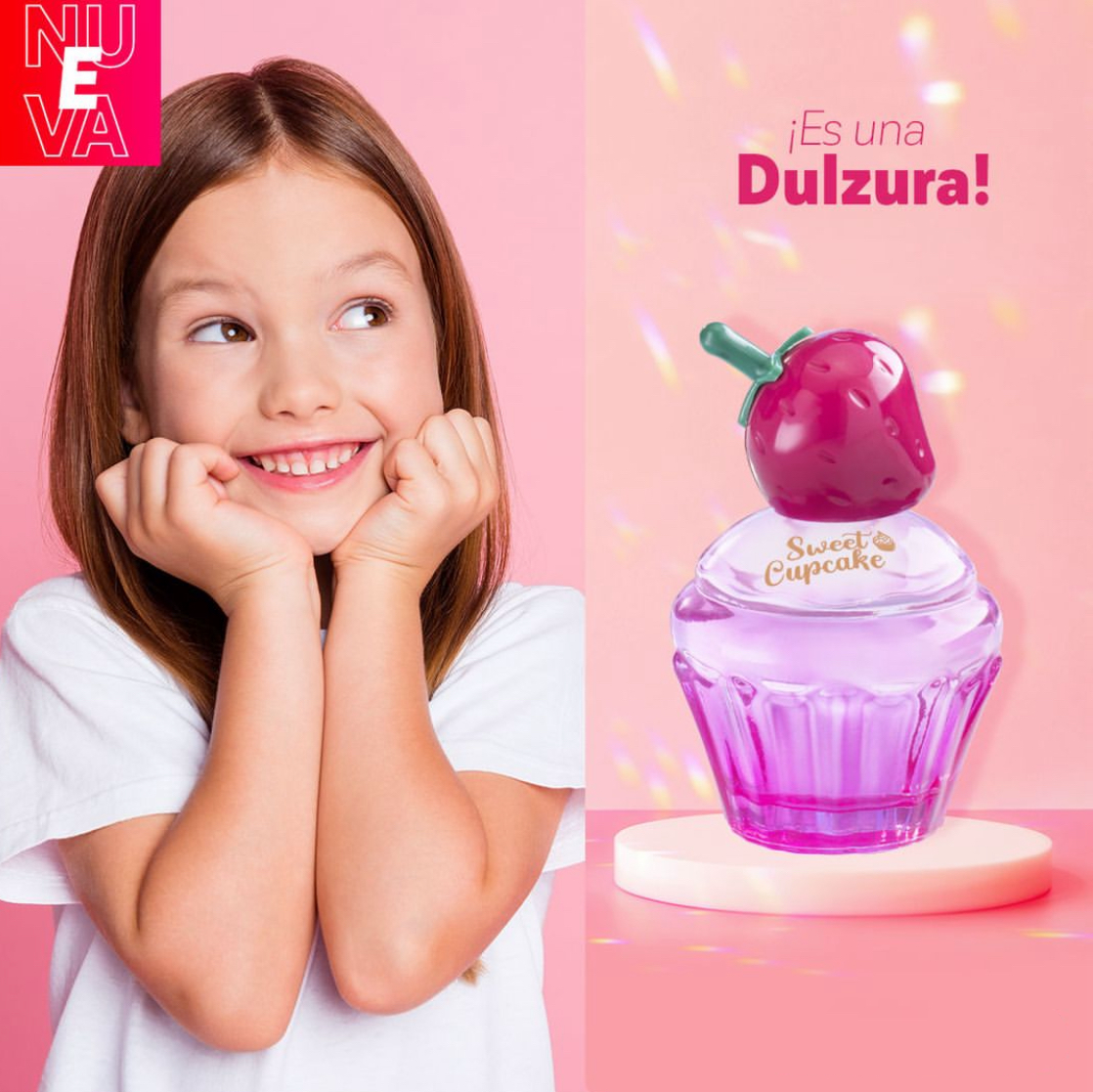 SWEET CUPCAKE PERFUME PARA NIÑA FRAGANCIA INFANTIL HERMOSO ENVASE PARA EL TOCADOR EL PREFERIDO DE LAS NIÑAS Y ADOLESCENTES