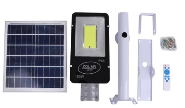 Lampara De Led Suburbana Solar 150w Cob (alumbrado Publico) Color Gris
