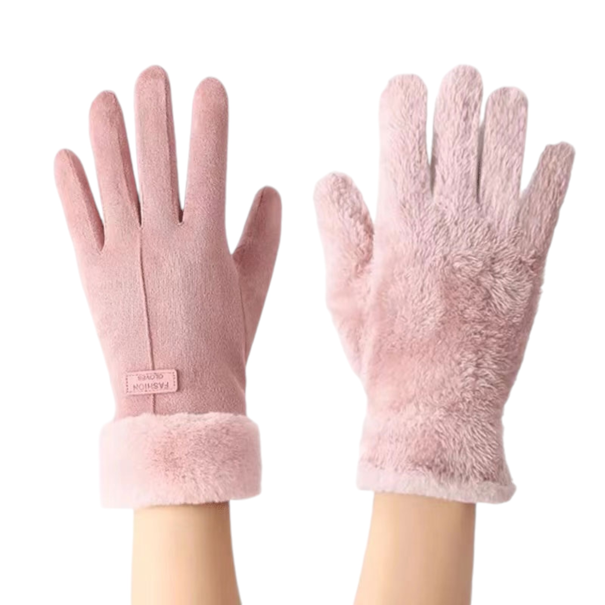 Guantes invierno rosa
