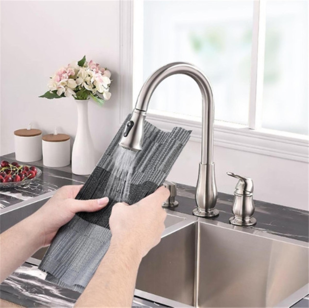 6 Manteles Individuales Para Mesa Comedor Y 1 Camino Mesa Gris