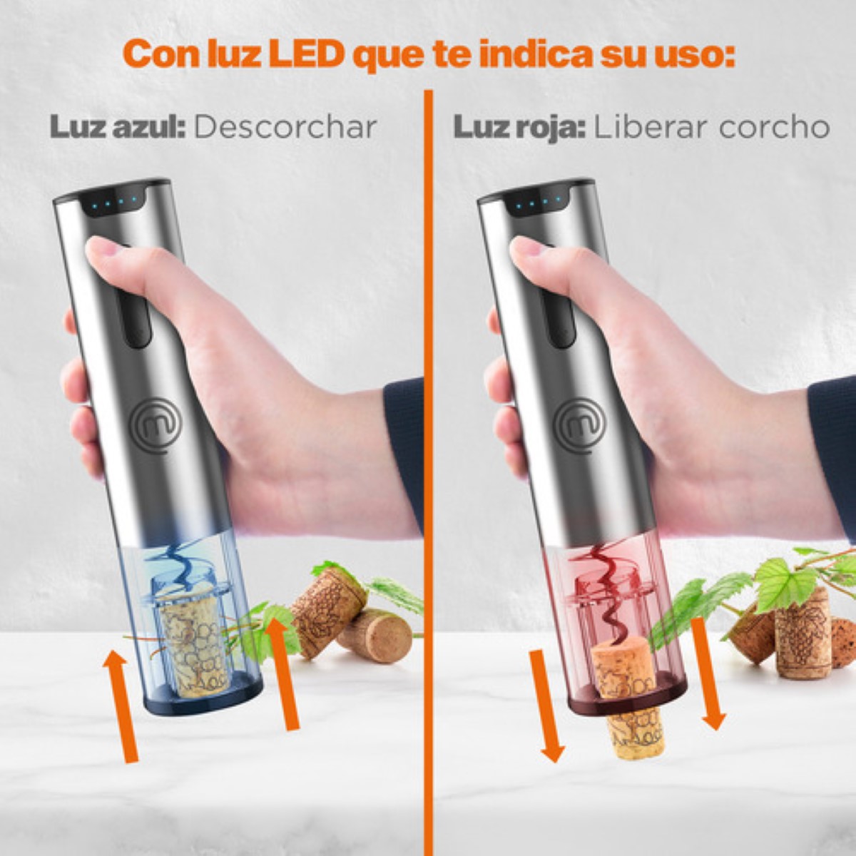 Descorchador Eléctrico Recargable  platedo