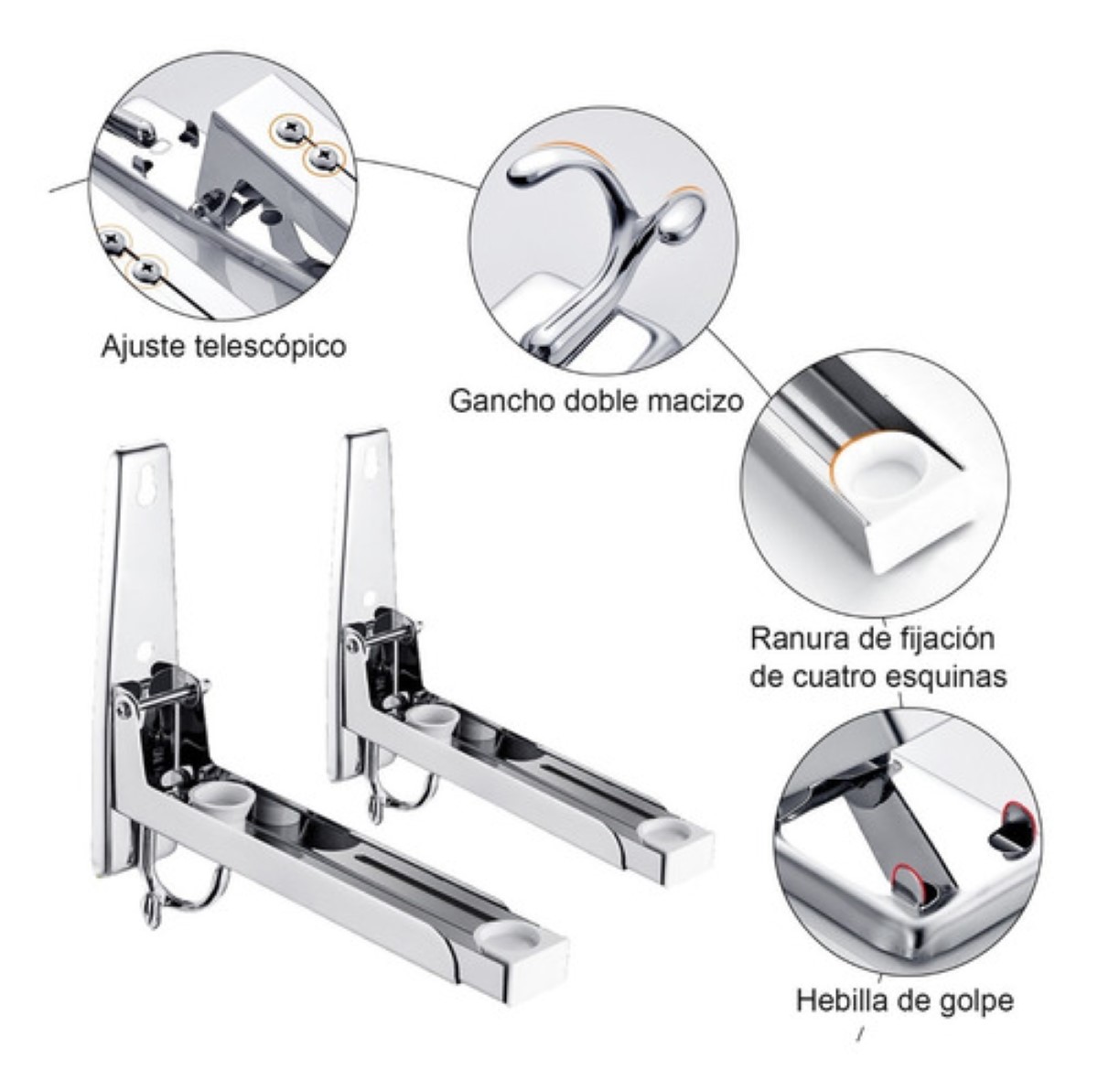 Soportes Plegables De Acero Inoxidable Para Microondas 2 pz