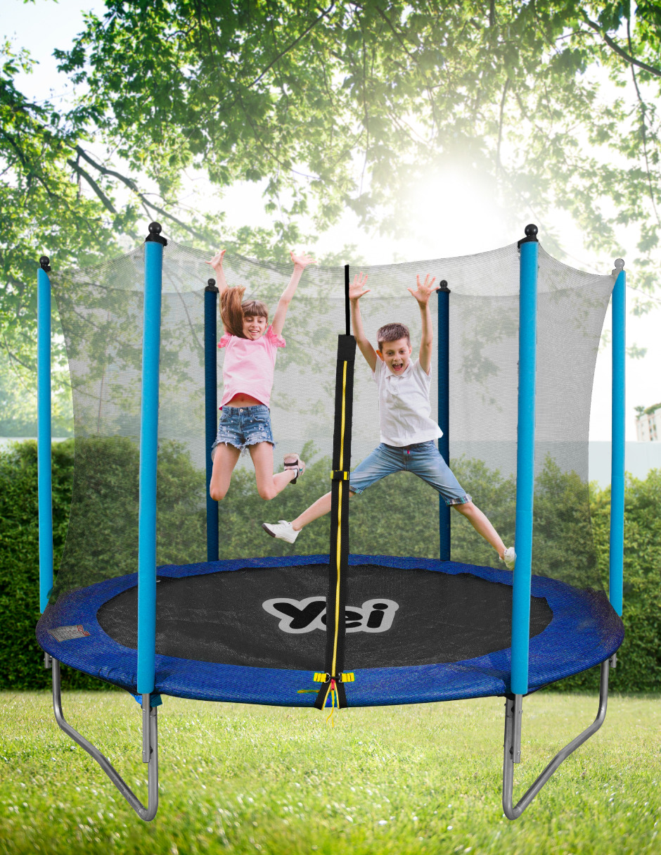 Trampolín 2.4 mts Brincolín Infantil YEI Reforzado 8 Pies Uso Rudo Con Red de Seguridad