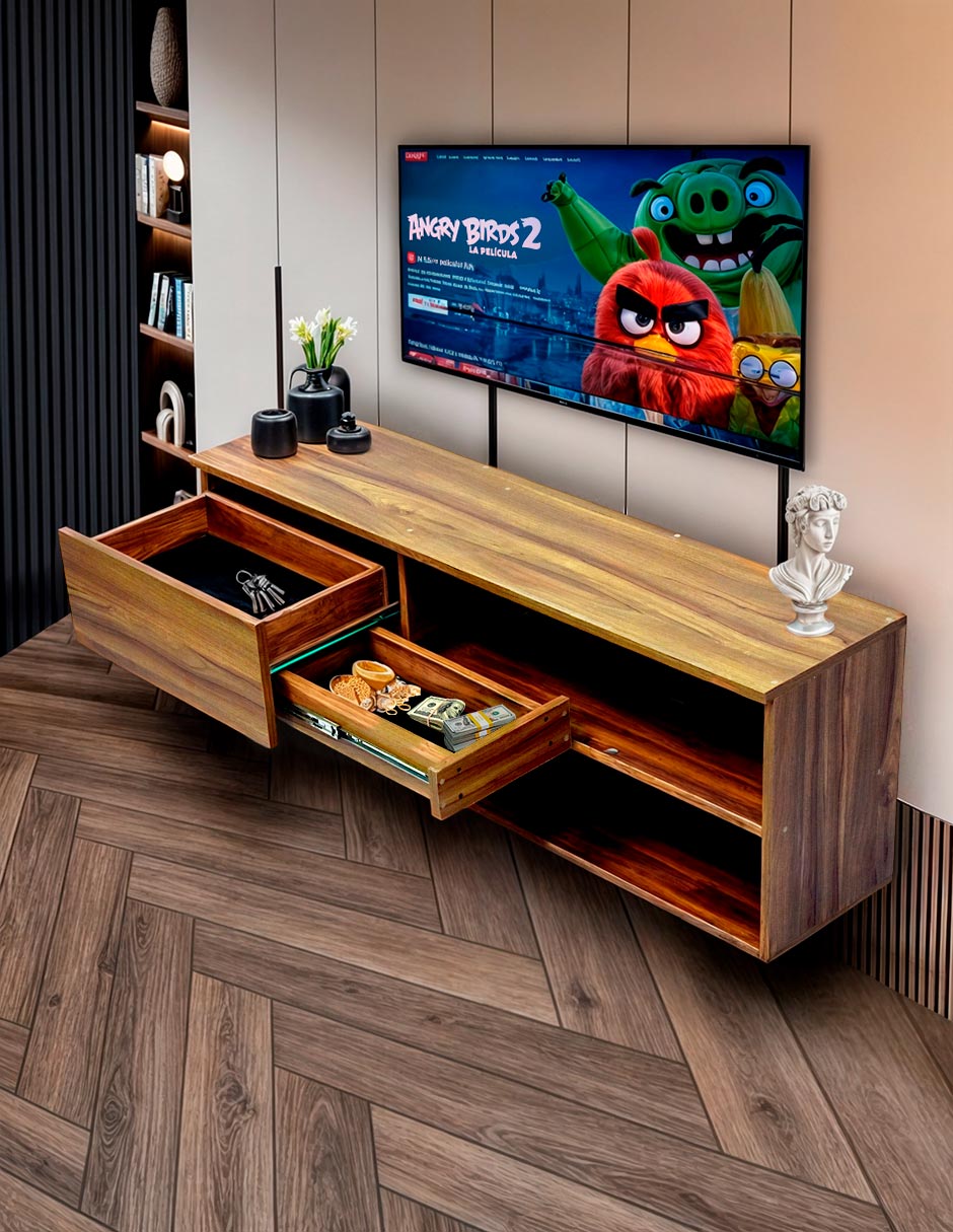 Mueble para Tv Flotante Hogare con Cajón Oculto