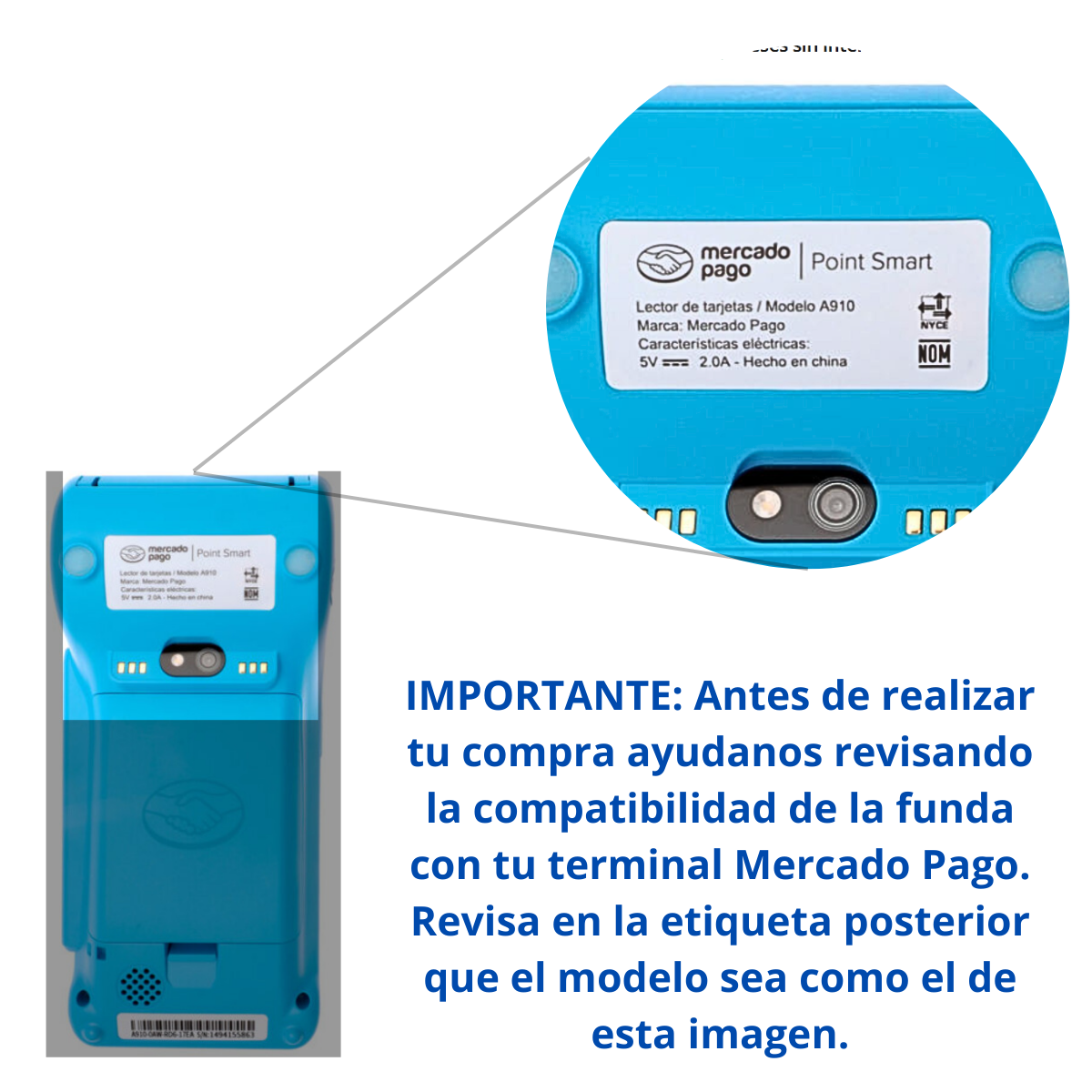 Funda Protectora para terminal de pago point smart y pax A910