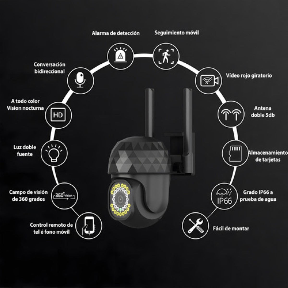 2 Camaras De Seguridad Baratas Vigilancia Wifi Exterior