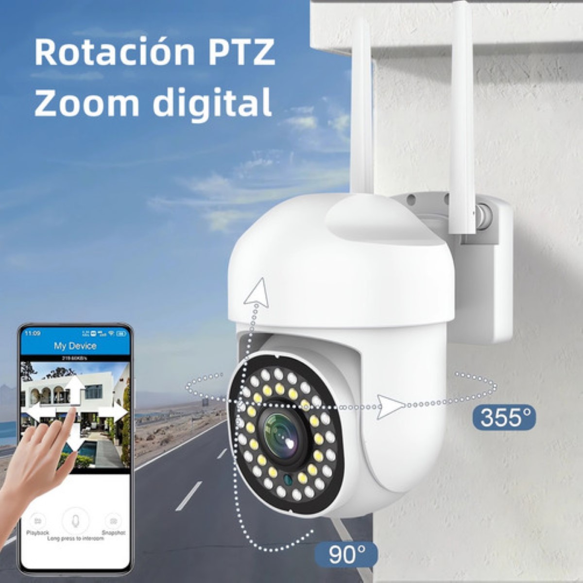 2pcs Cámara De Seguridad Exterior Wifi Hd 360°  Blanca