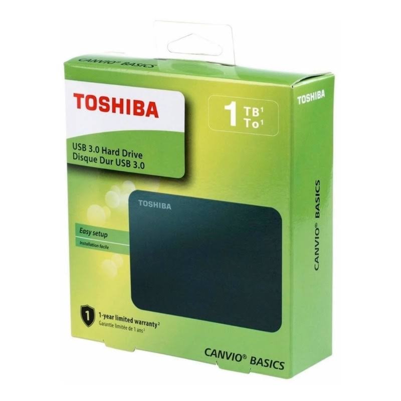 Disco Duro Externo Toshiba Canvio Basics 2.5", 1TB, USB 3.0, Negro - para Mac/PC