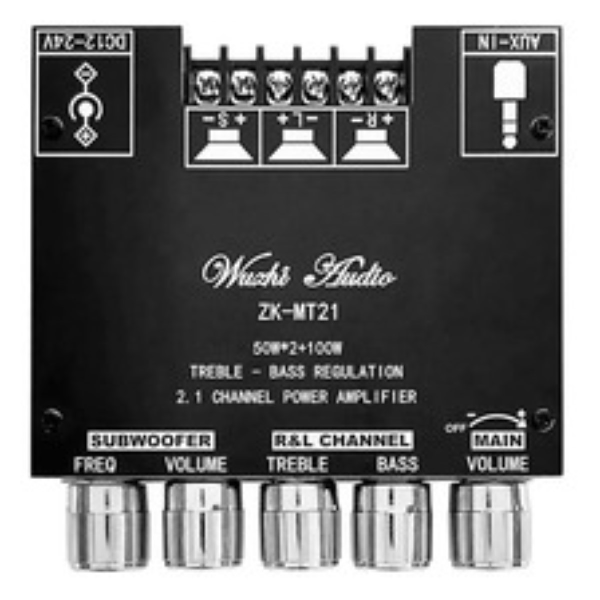 Placa Amplificadora De Potencia Digital 50wx2+100w Zk-mt21 negra