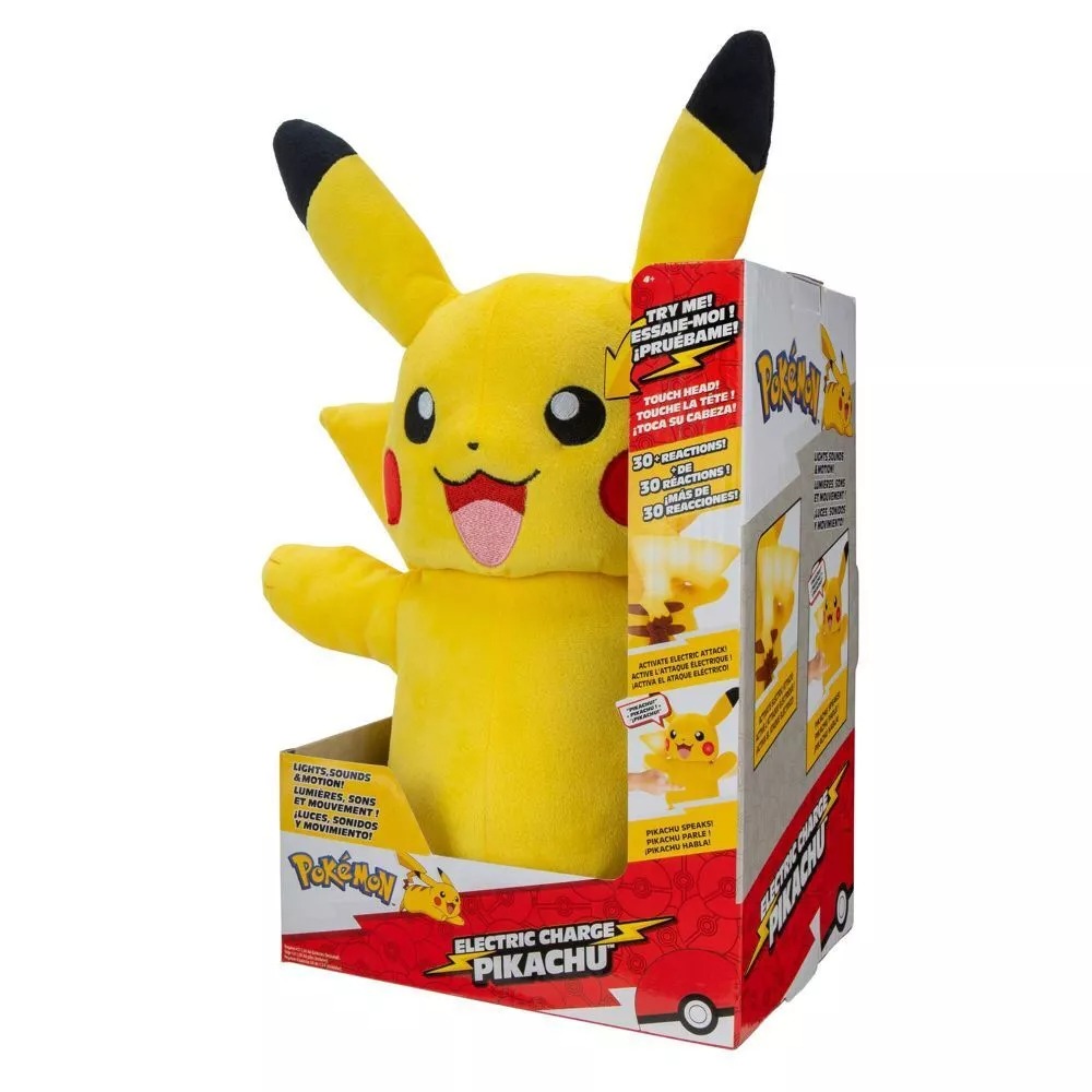 Figura de Colección Pokemon Electric Charge Pikachu Amarillo Luz Sonido Movimiento