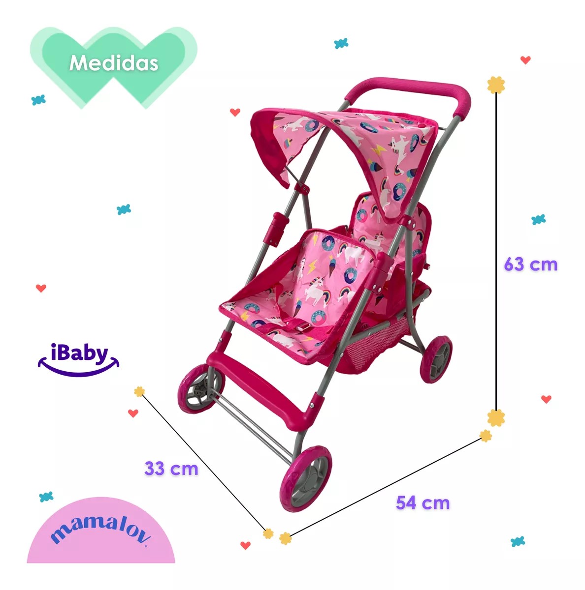 Carriolita De Juguete Para Muñecas Ibaby Pereli - Gemelos