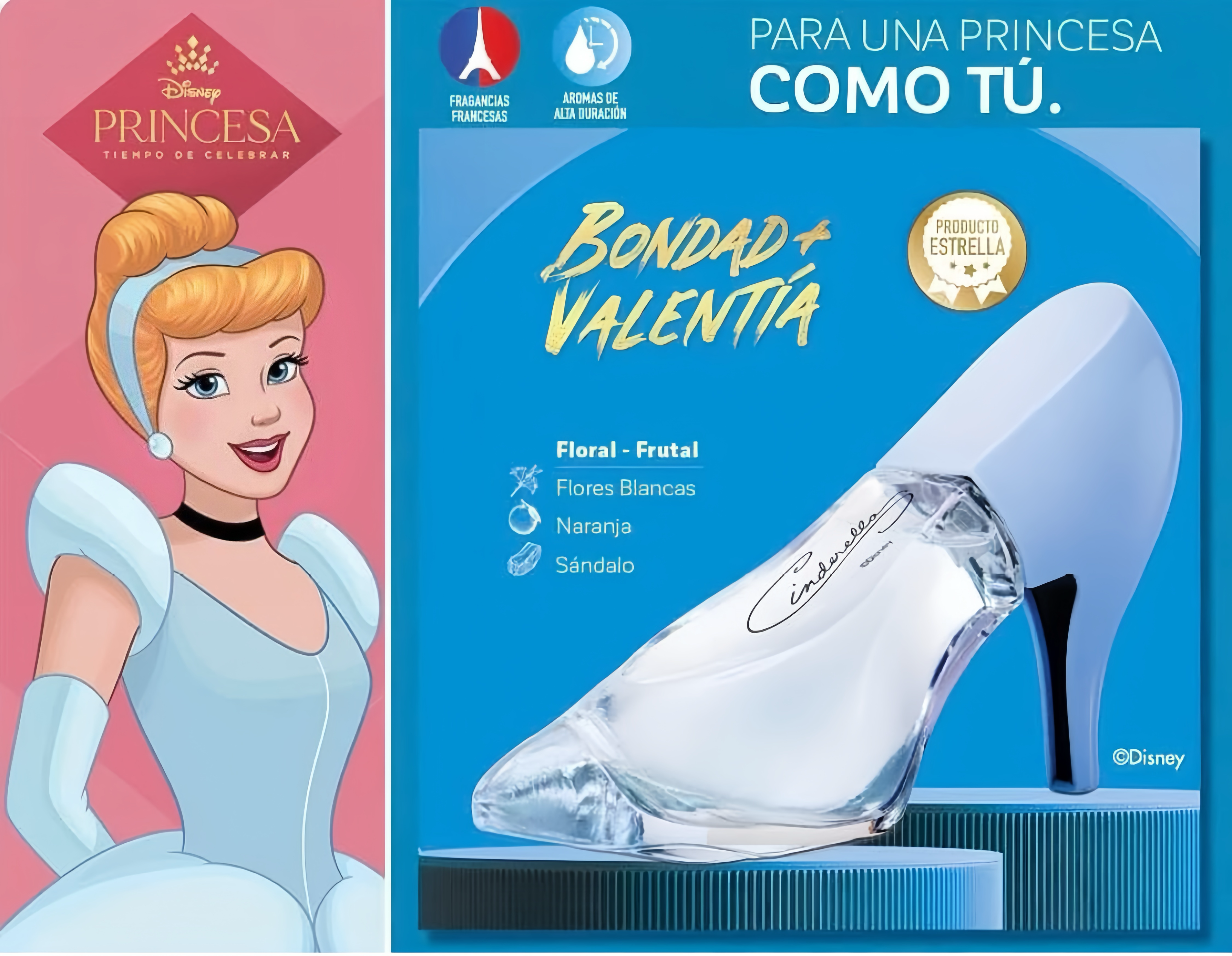 CENICIENTA ZAPATILLA PERFUME FRAGANCIA INFANTIL EL PREFERIDO DE LAS NIÑAS EAU DE PARFUM AROMA DE ALTA DURACIÓN EN HERMOSO FRASCO EN FORMA DE ZAPATILLA