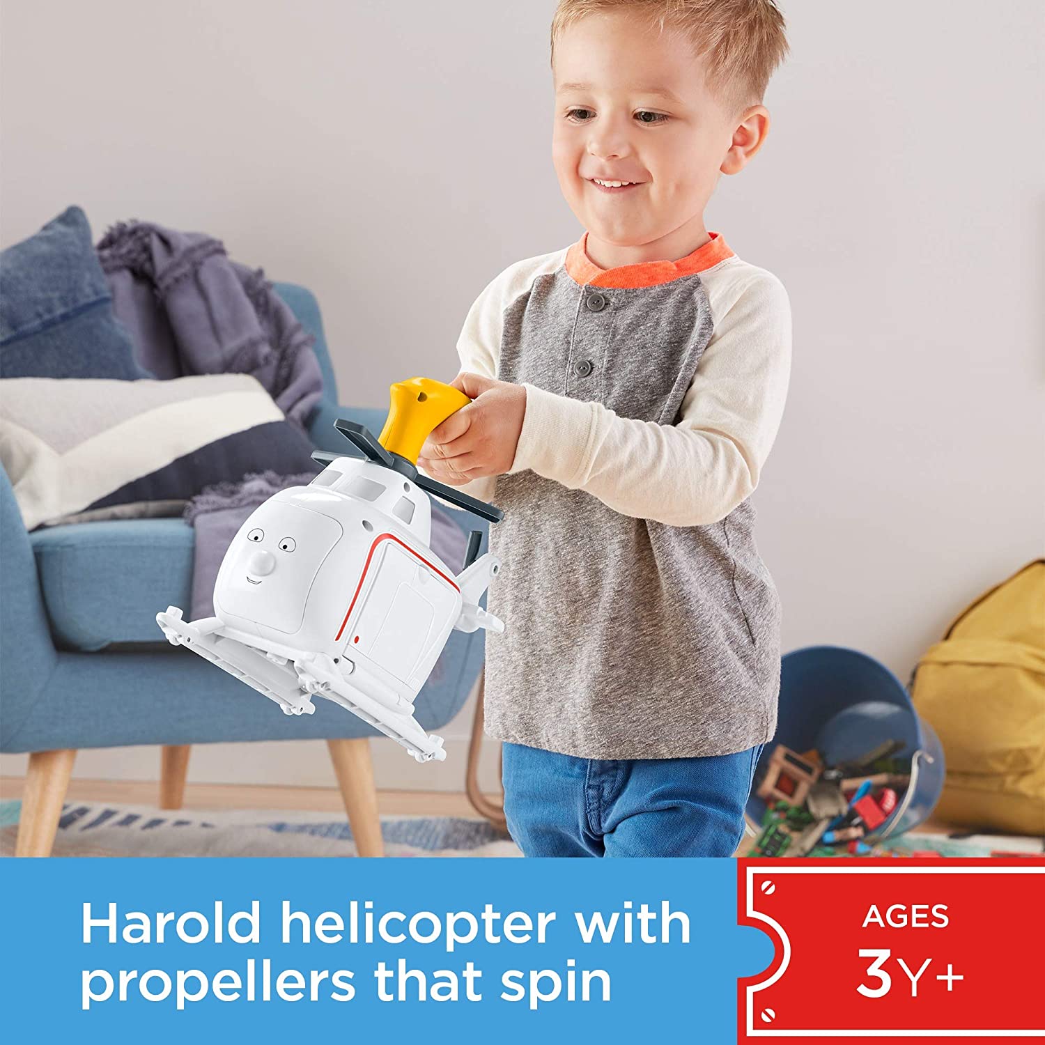 Thomas & Friends Press 'n Spin Harold, helicóptero Fisher Price