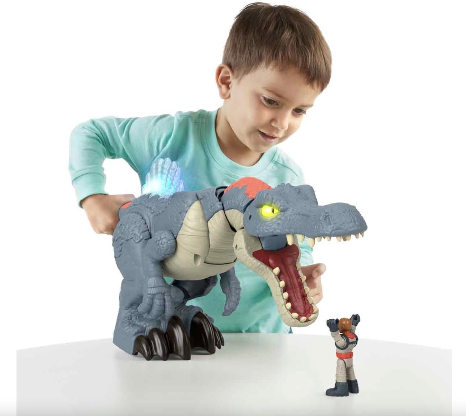 Imaginext Jurassic World Dinosaurio Juguete Spinosaurus Modo Ataque para niños