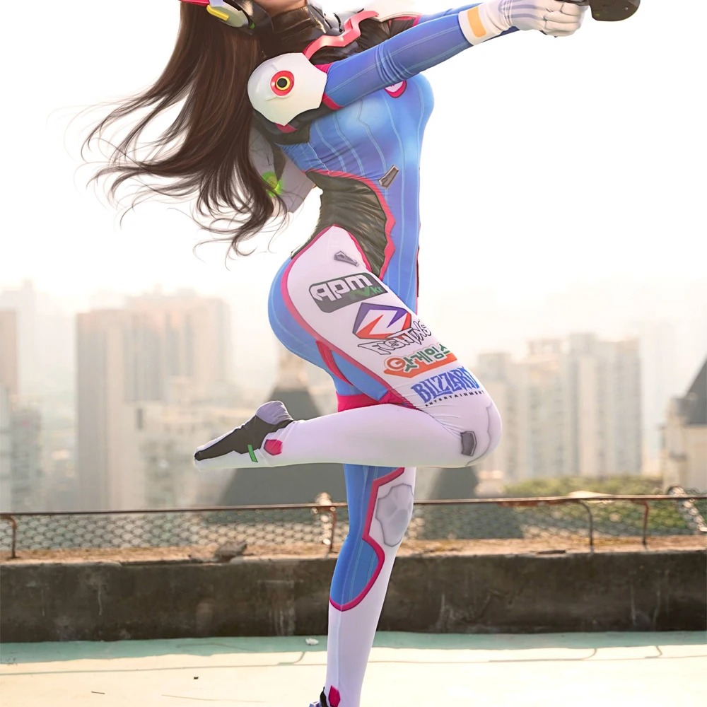 Disfraz Sexy Cosplay Overwatch DVa Traje Zentai Halloween