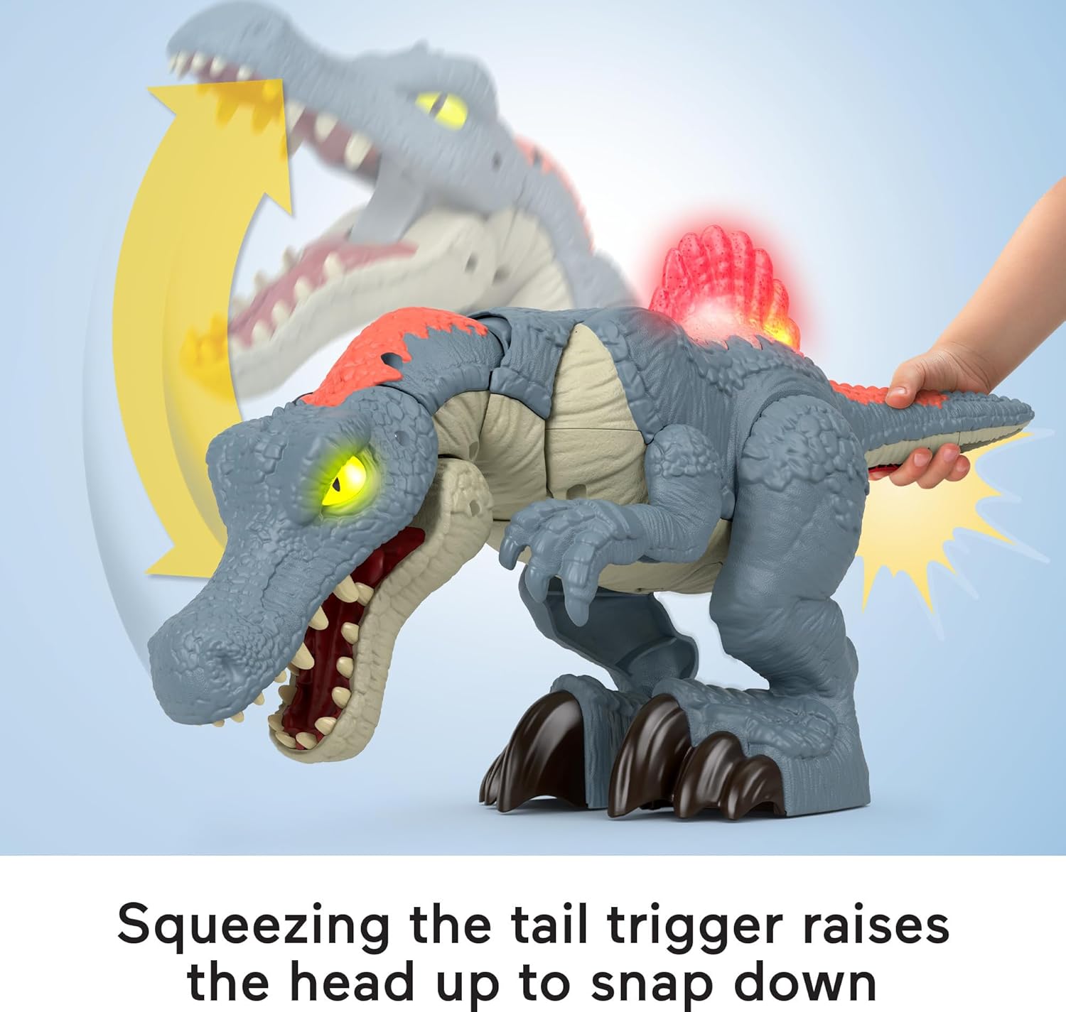 Imaginext Jurassic World Dinosaurio Juguete Spinosaurus Modo Ataque para niños