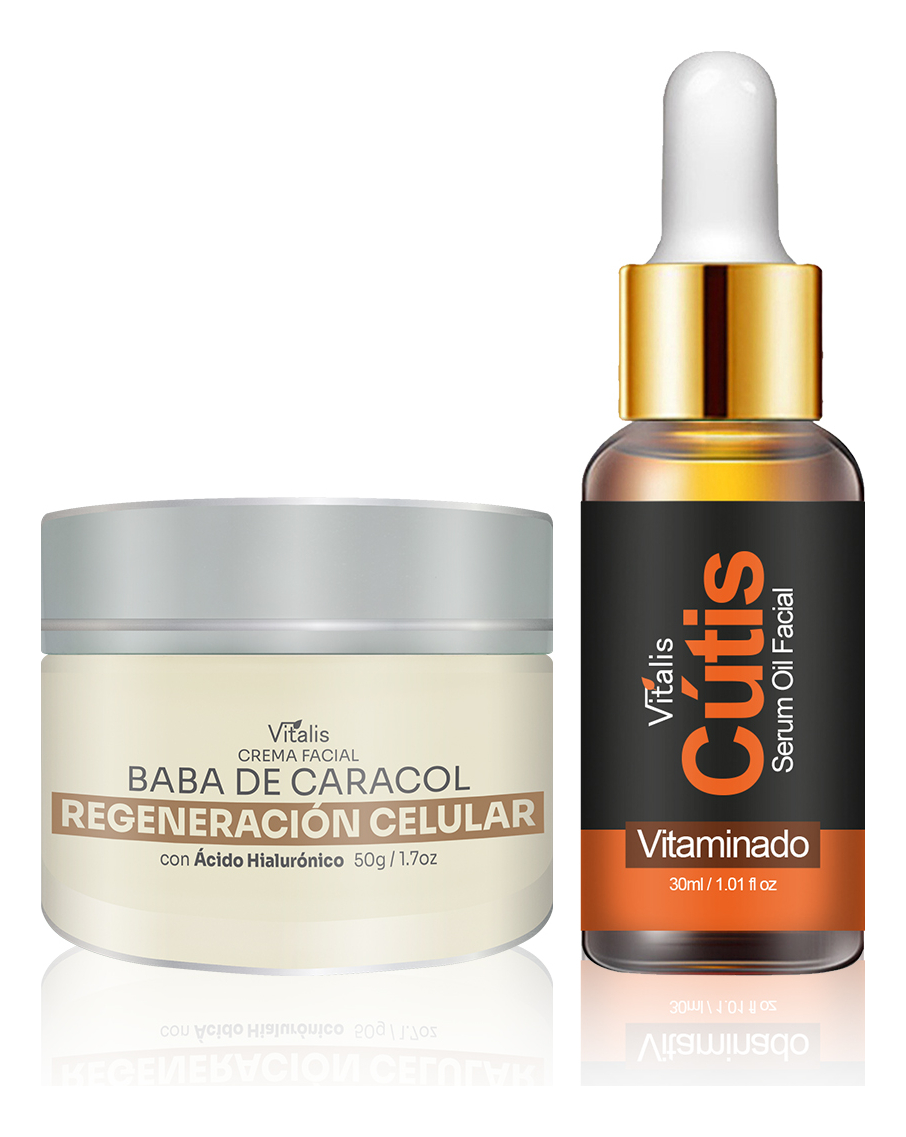 Kit Facial: Crema Acido Hialurónico + Serum Vitamina C Vitalis