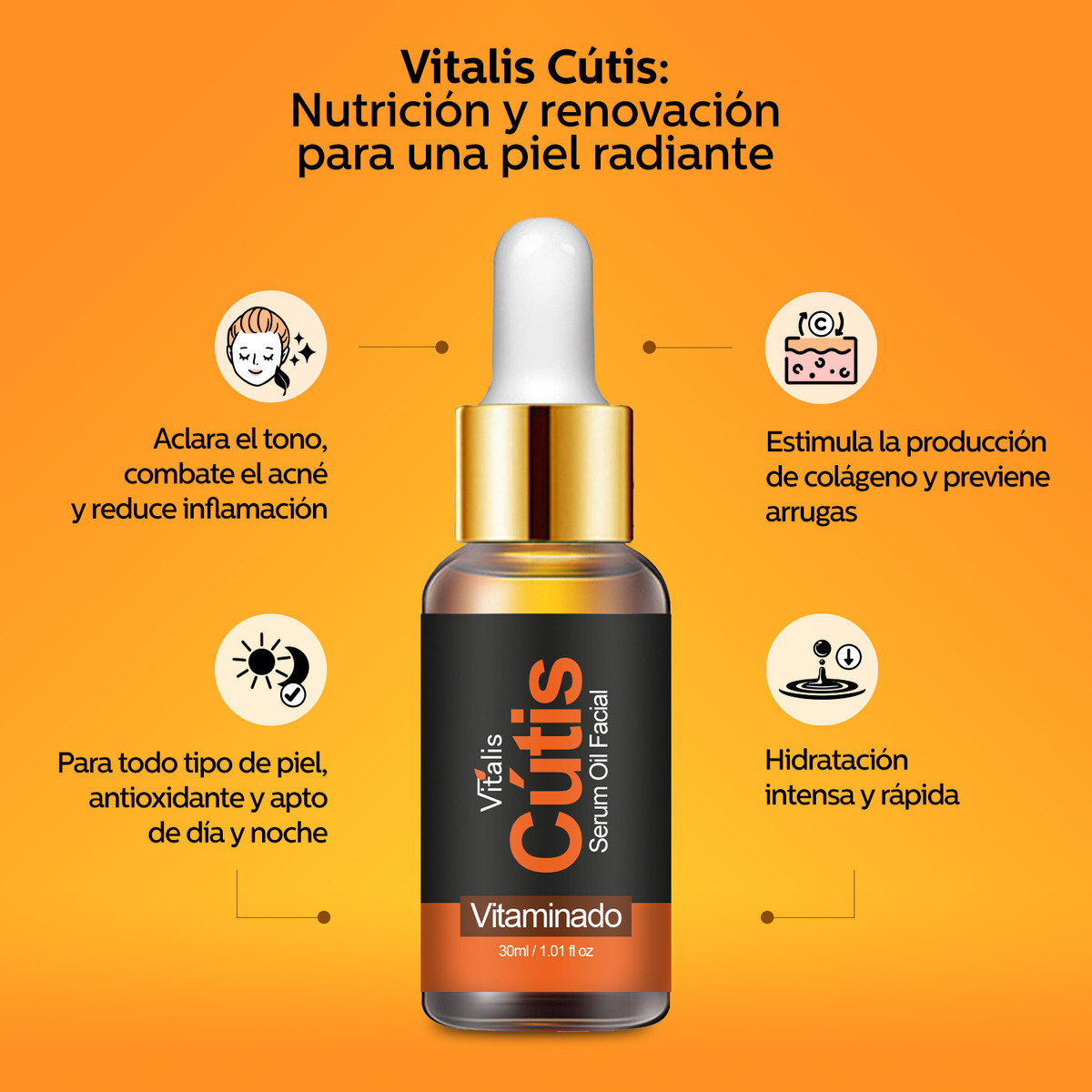 Kit Facial: Crema Acido Hialurónico + Serum Vitamina C Vitalis