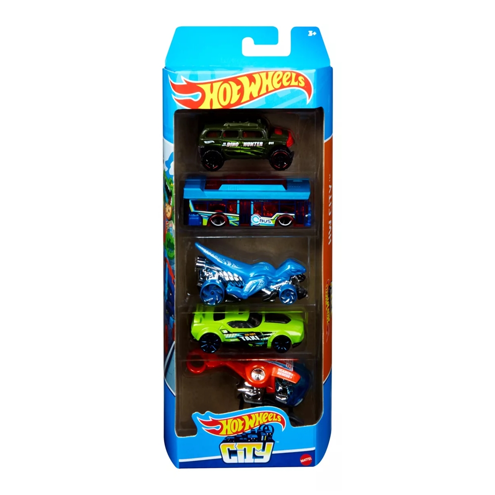 Vehículo Hot Wheels Paquete 5 Autos Varios Modelos 01806 Mattel